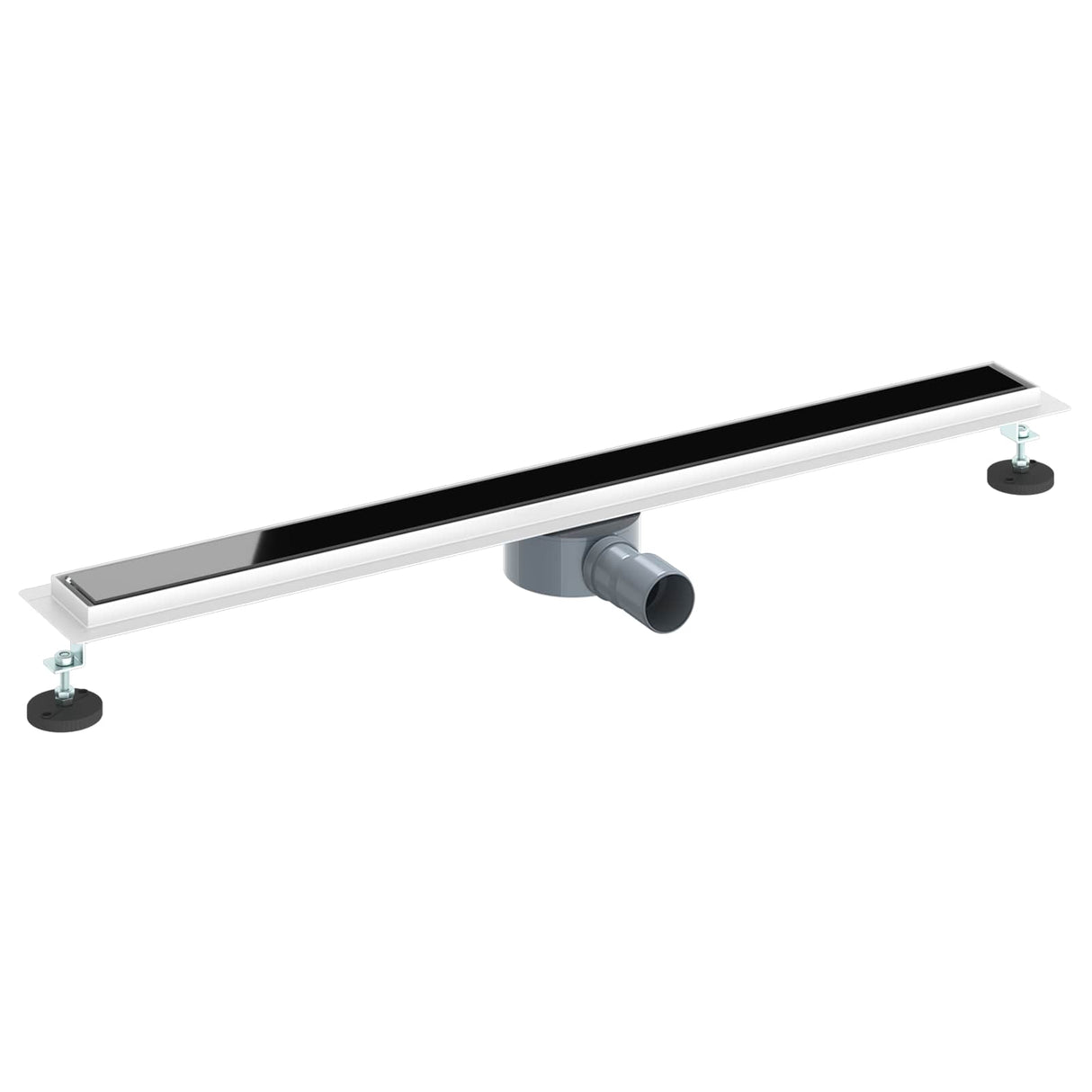 Vidaxl doucheafvoer glasdeksel met 360° sifon zwart 90 cm