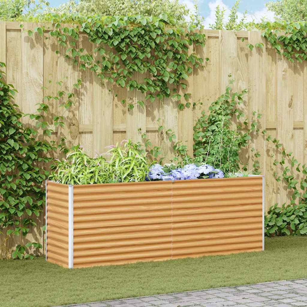 Vidaxl verhoogde plantenbak 195 x 50 x 68 cm gegalvaniseerd staal