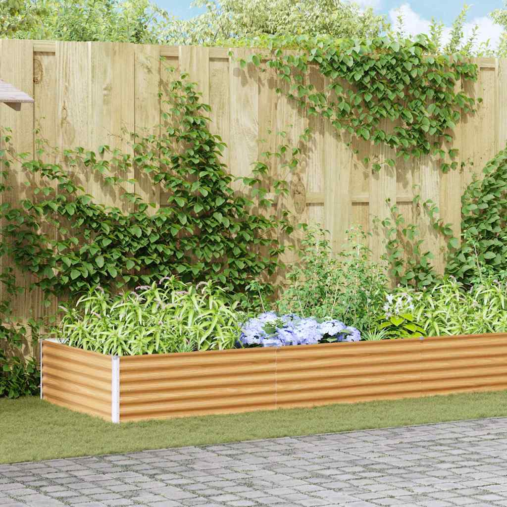 Vidaxl verhoogde plantenbak 970 x 100 x 36 cm gegalvaniseerd staal