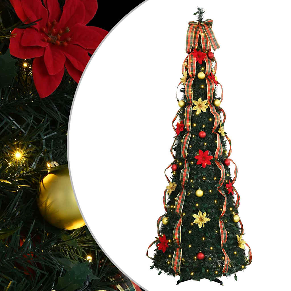 Vidaxl kunstkerstboom met 150 led met standaard groen 185 cm pvc