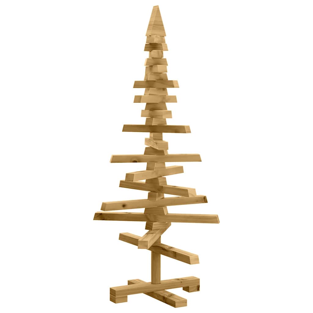 Vidaxl houten kerstboom met standaard bruin 90 cm massief grenenhout