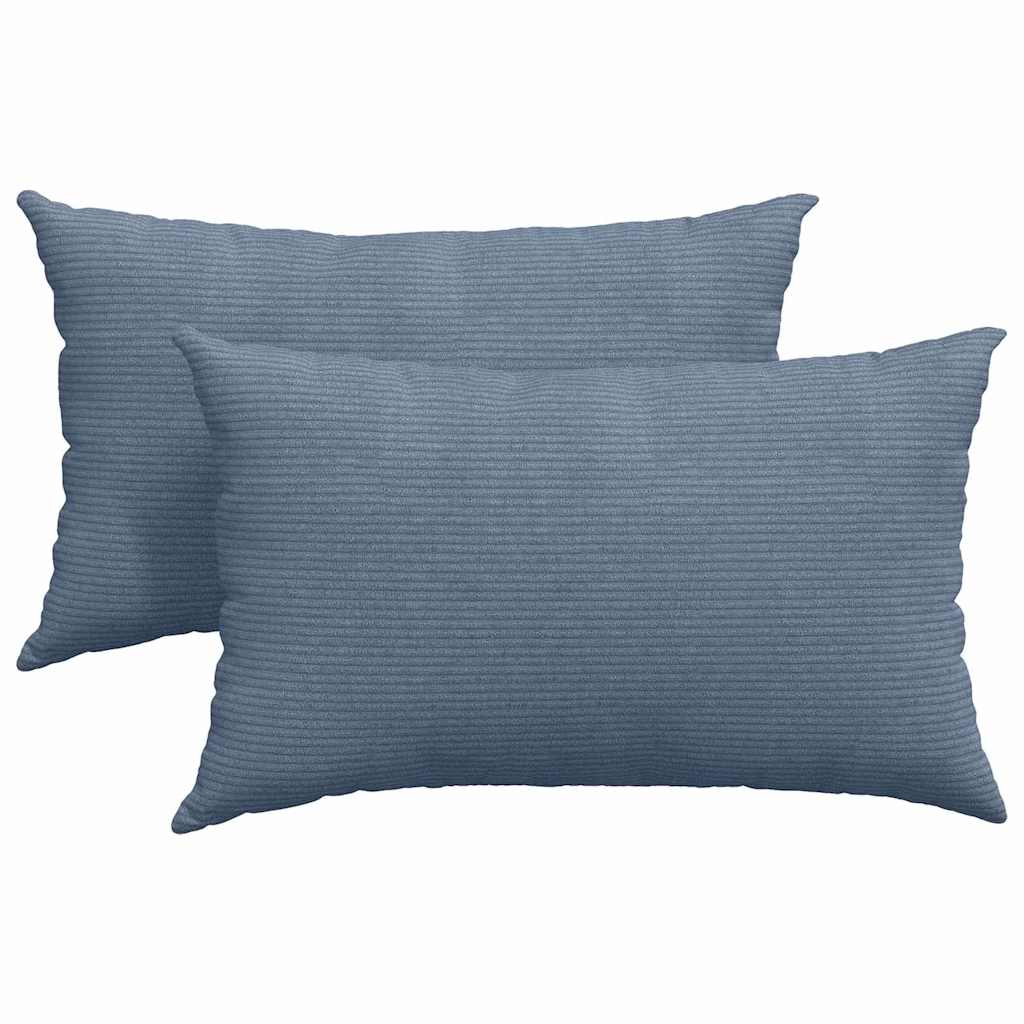 Vidaxl sofa kussens 2 stuks blauw 50 x 30 cm cordstof