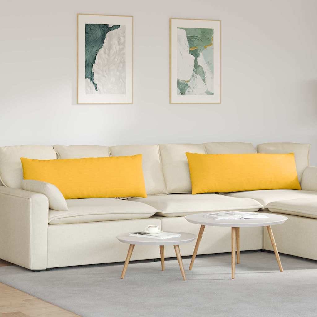 Vidaxl sofa kussens 2 stuks lichtgeel 120 x 40 cm cordstof