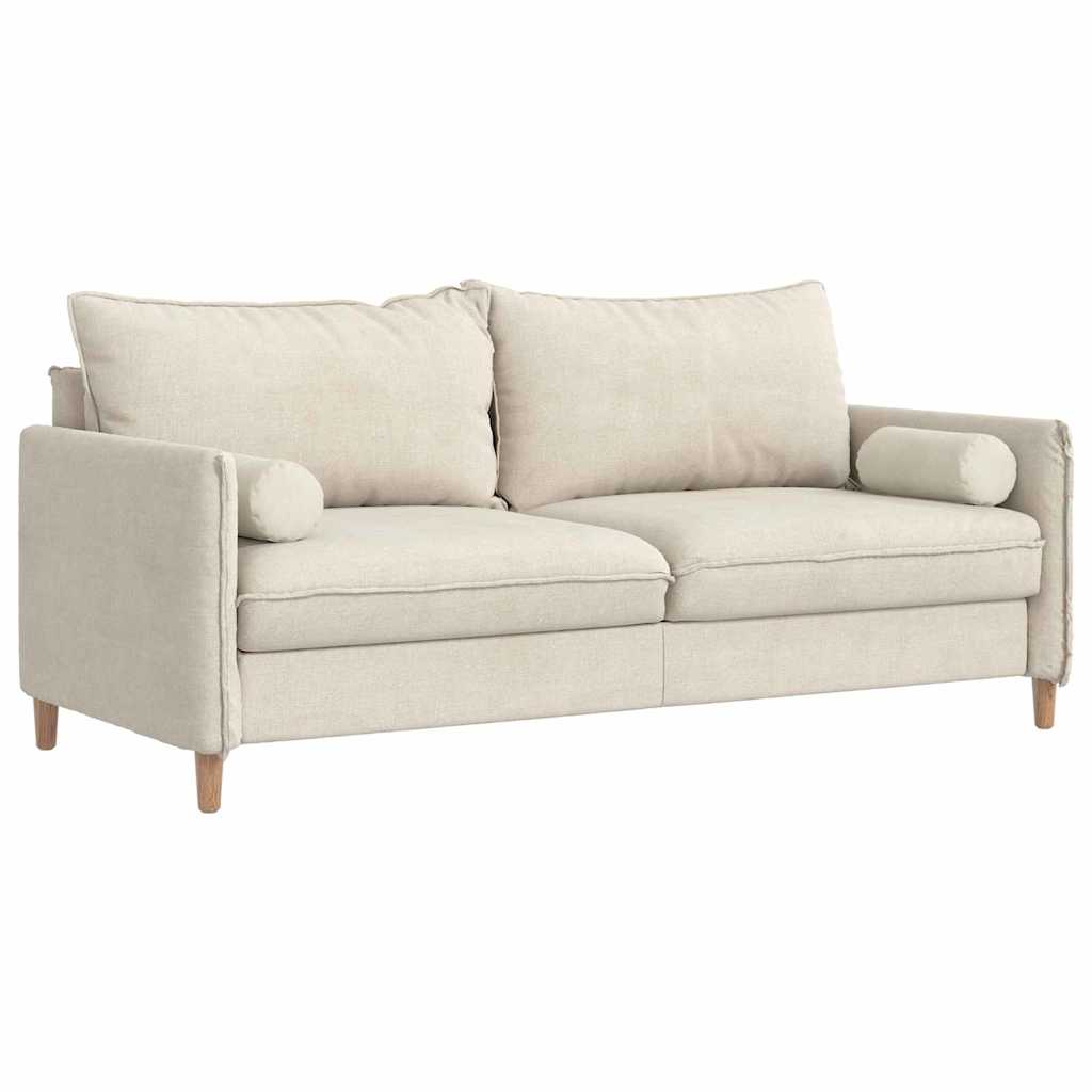 Vidaxl bolster kussens 2 stuks crème ø 15 x 40 cm cordstof