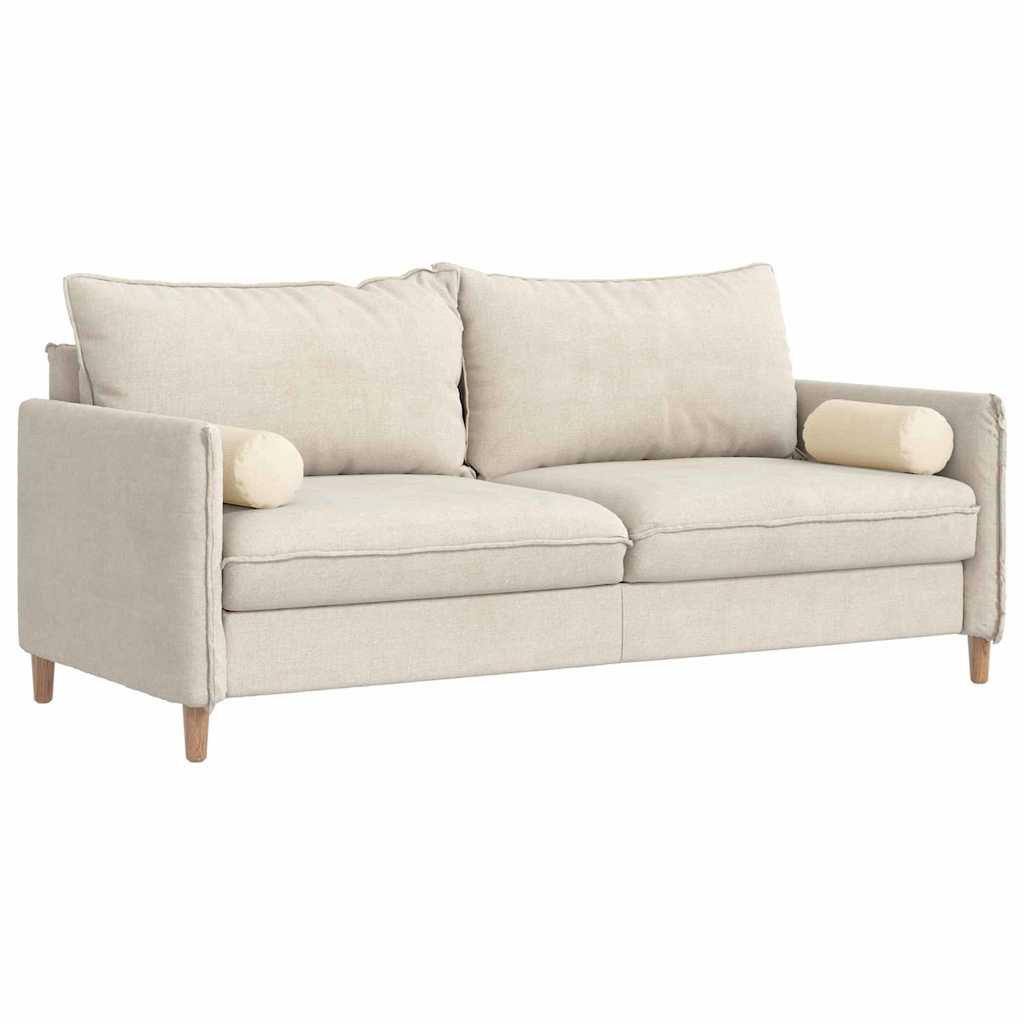 Vidaxl bolster kussens 2 stuks crème ø 15 x 40 cm cordstof