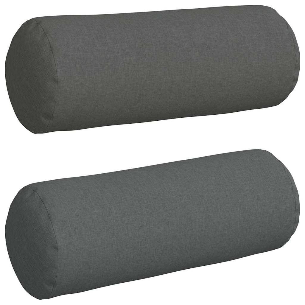Vidaxl bolster kussens 2 stuks donkergrijs ø 25 x 70 cm stof