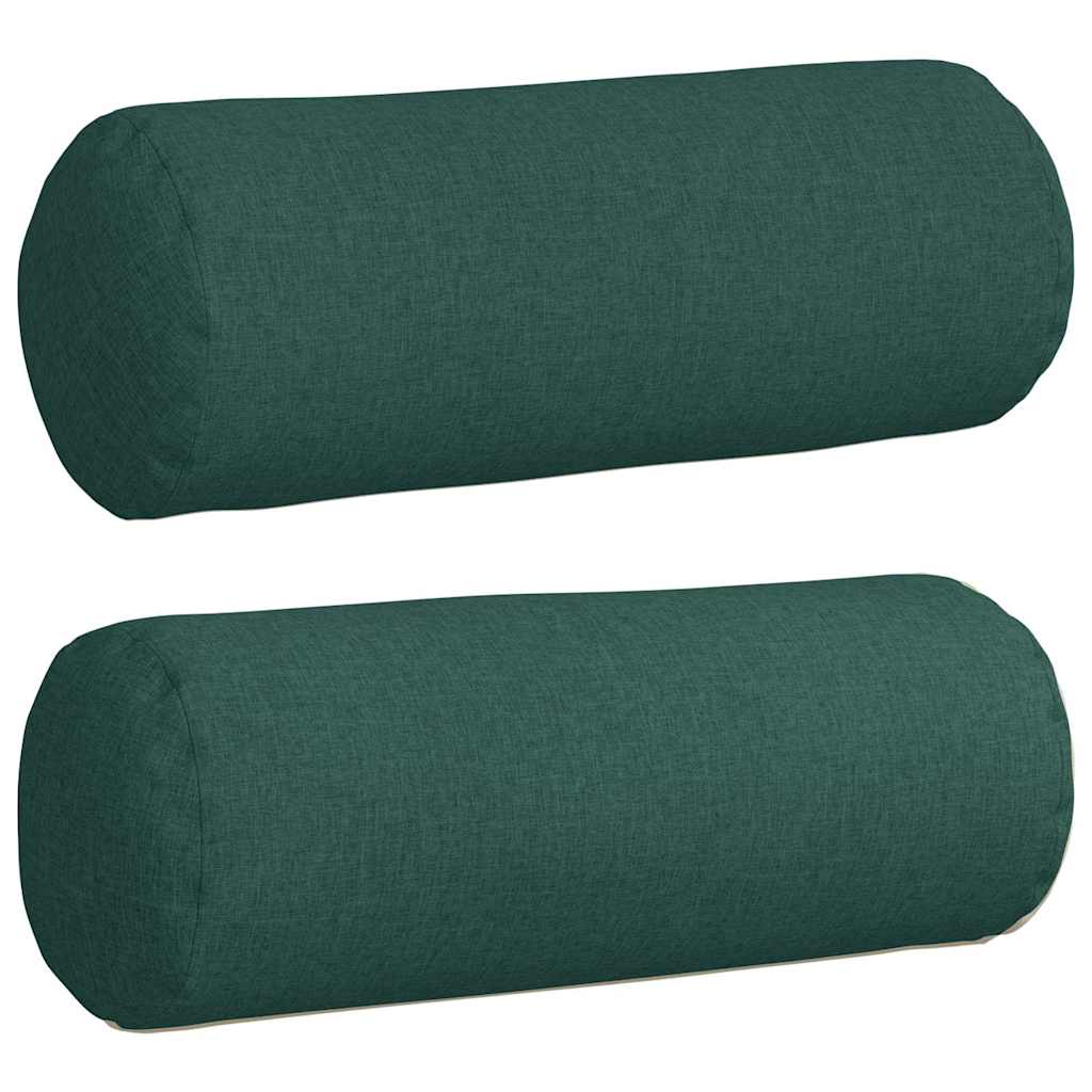 Vidaxl bolster kussens 2 stuks donkergroen ø 25 x 70 cm stof