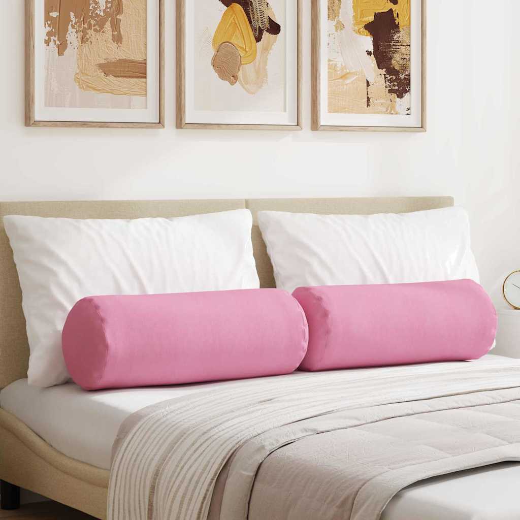 Vidaxl bolster kussens 2 stuks roze ø 25 x 70 cm stof