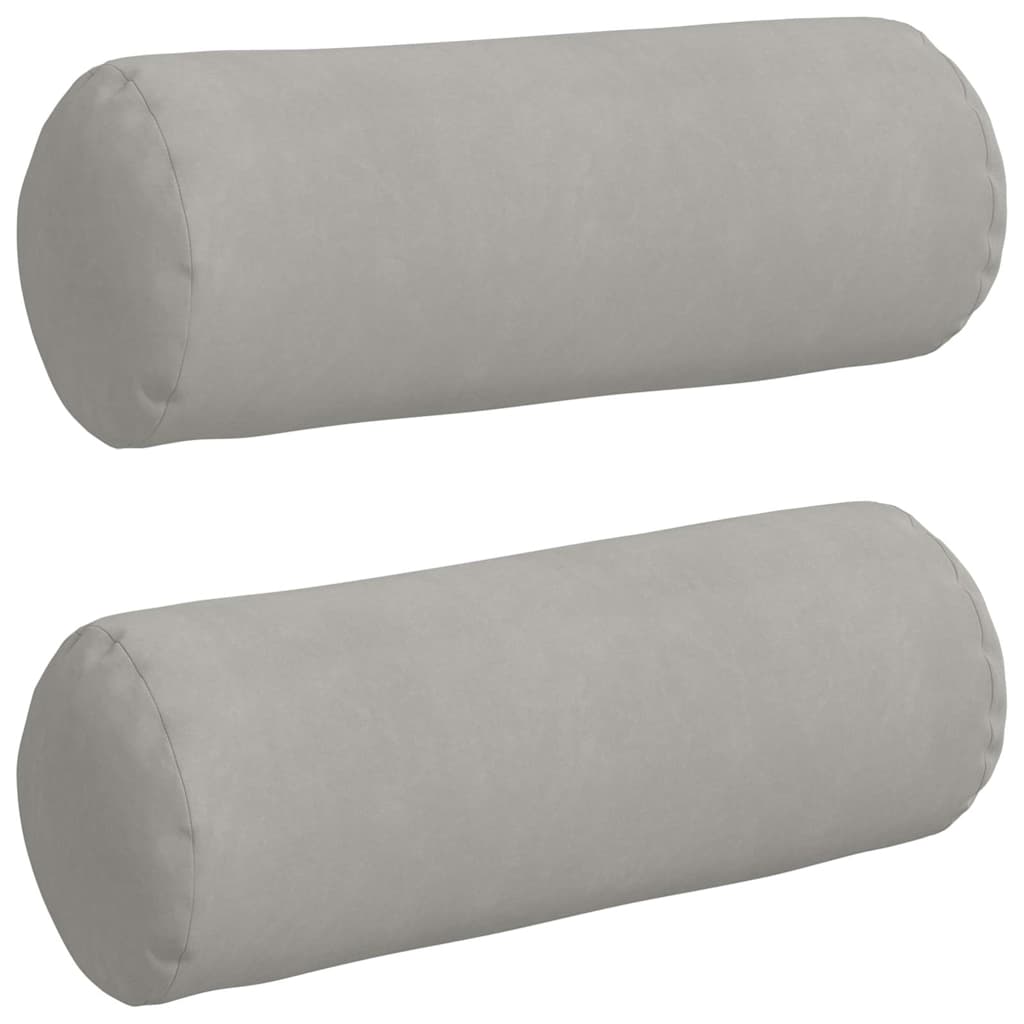 Vidaxl bolster kussens 2 stuks lichtgrijs ø 25 x 70 cm microvezel stof