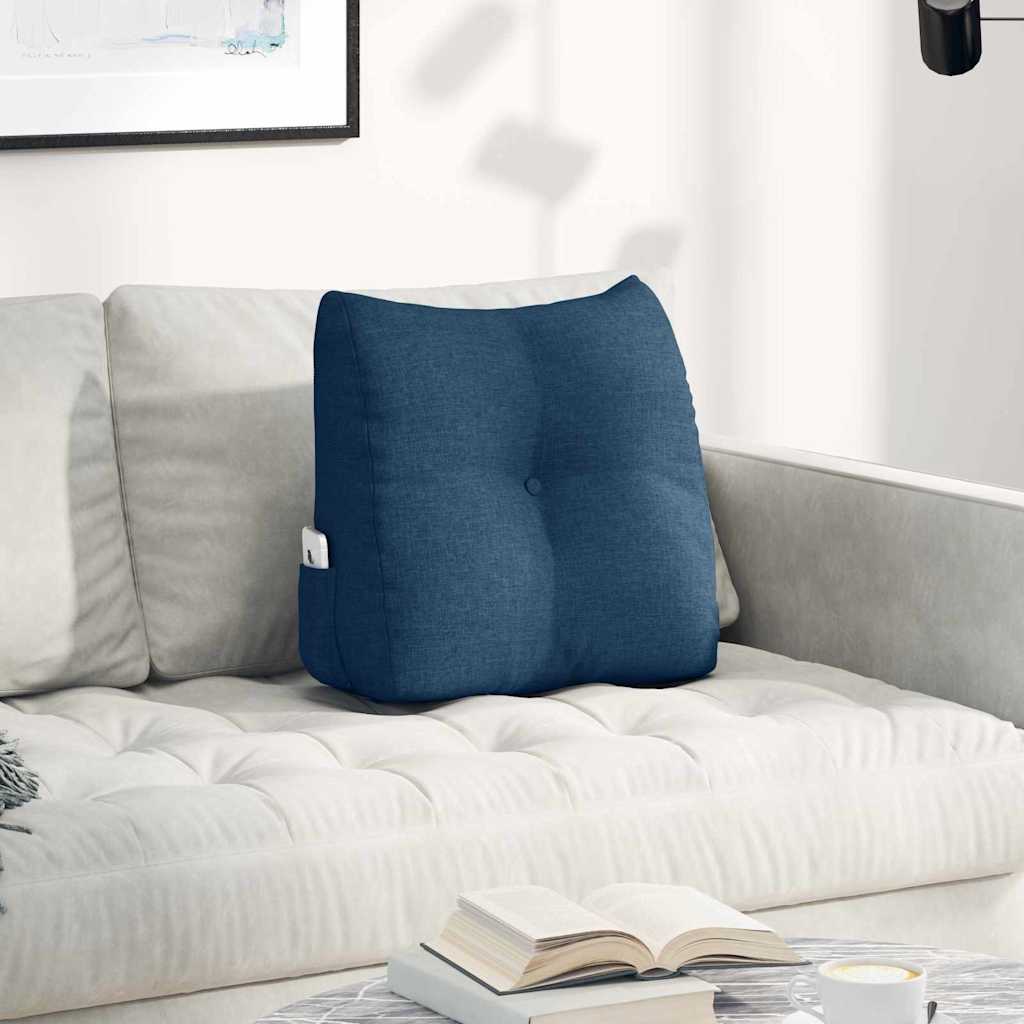 Vidaxl rugkussen blauw 45 x 24 x 50 cm stof