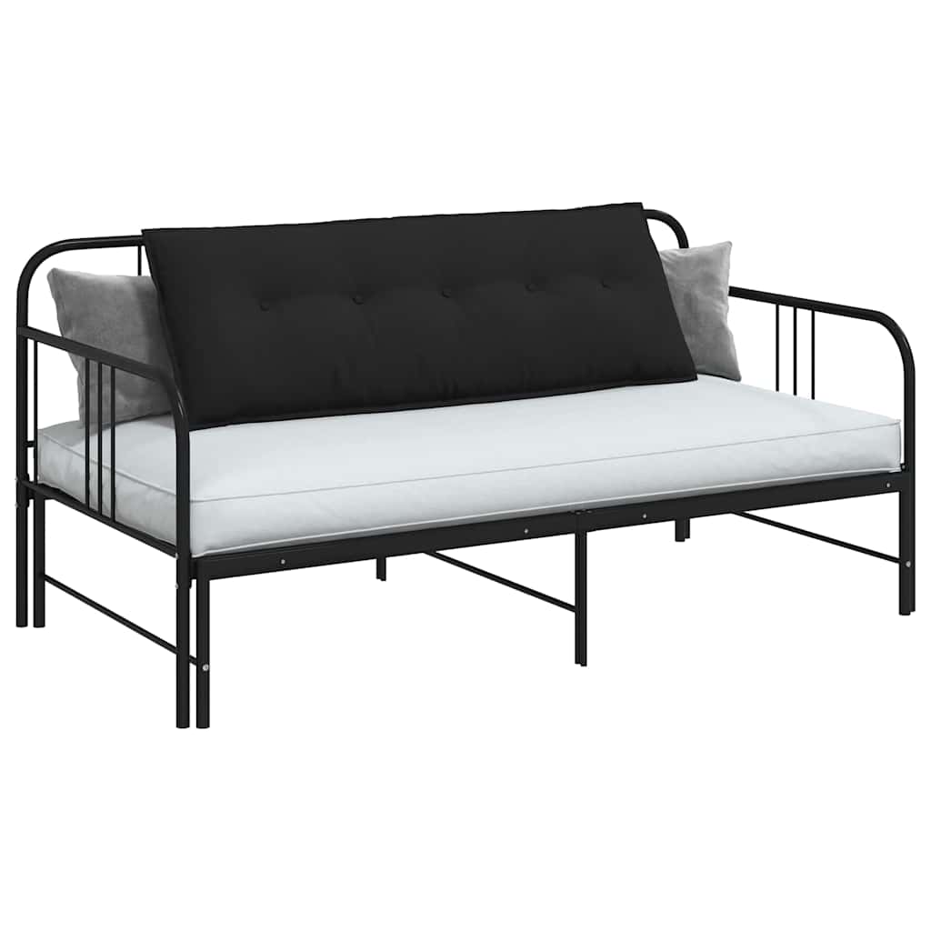 Vidaxl rugkussen zwart 140 x 50 cm microvezel stof