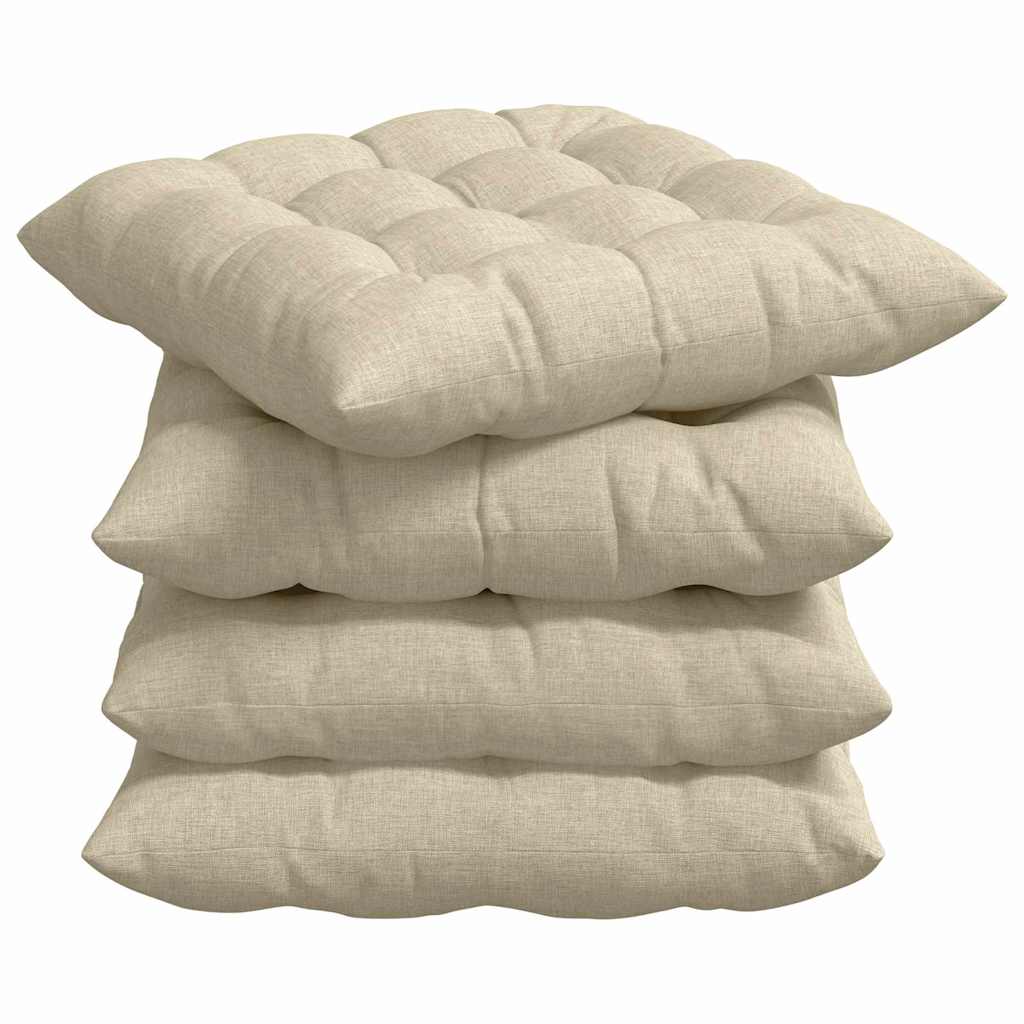Vidaxl zitkussens 4 pcs crème 40 x 40 x 6 cm stof
