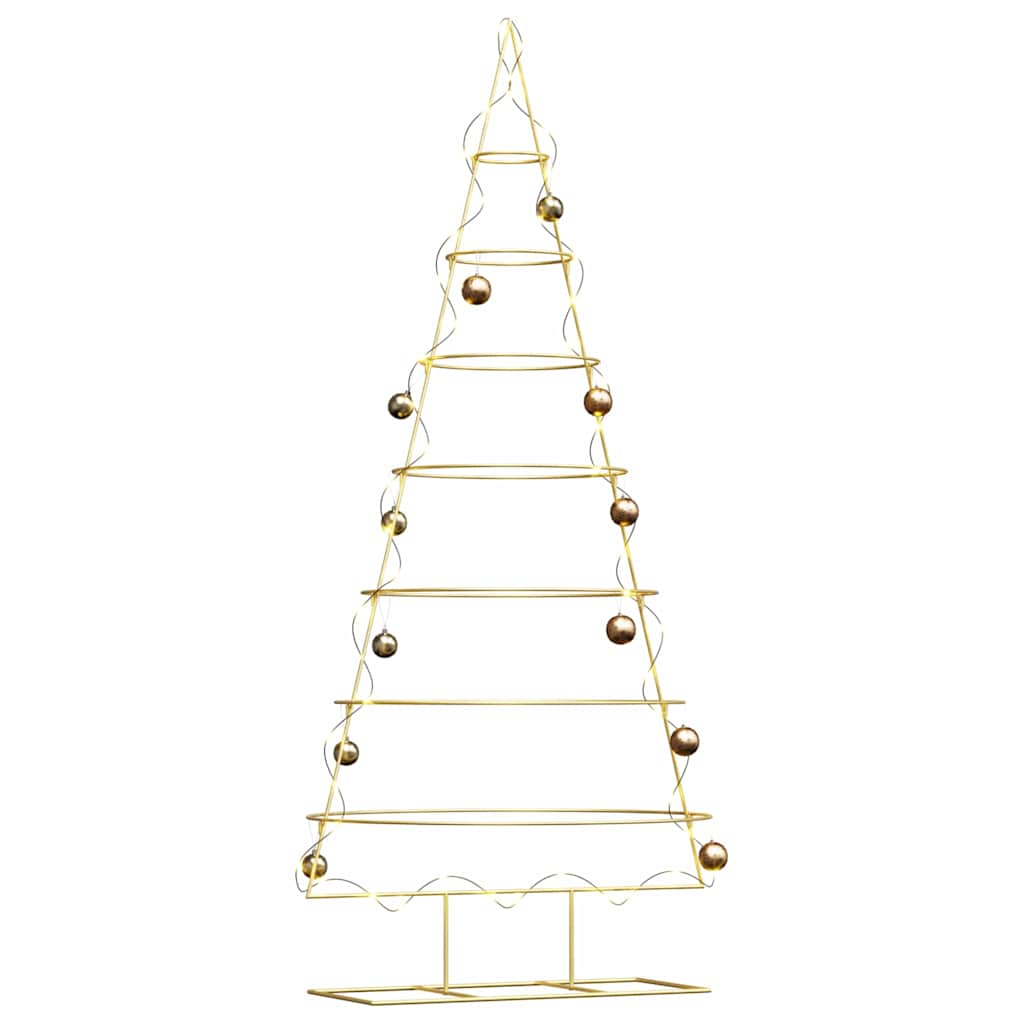 Vidaxl metalen kerstboom met standaard goud 209 cm poedergecoat staal