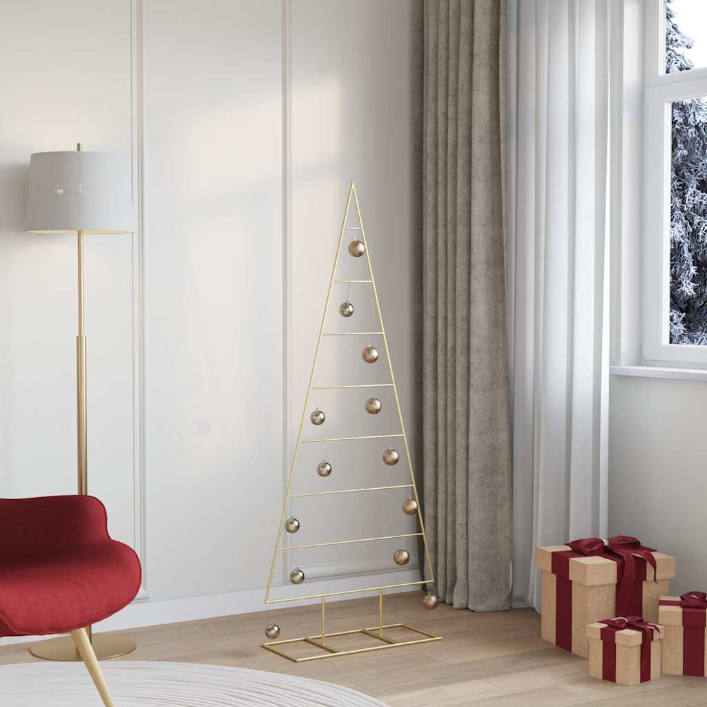 Vidaxl metalen kerstboom met standaard goud 150 cm poedergecoat staal