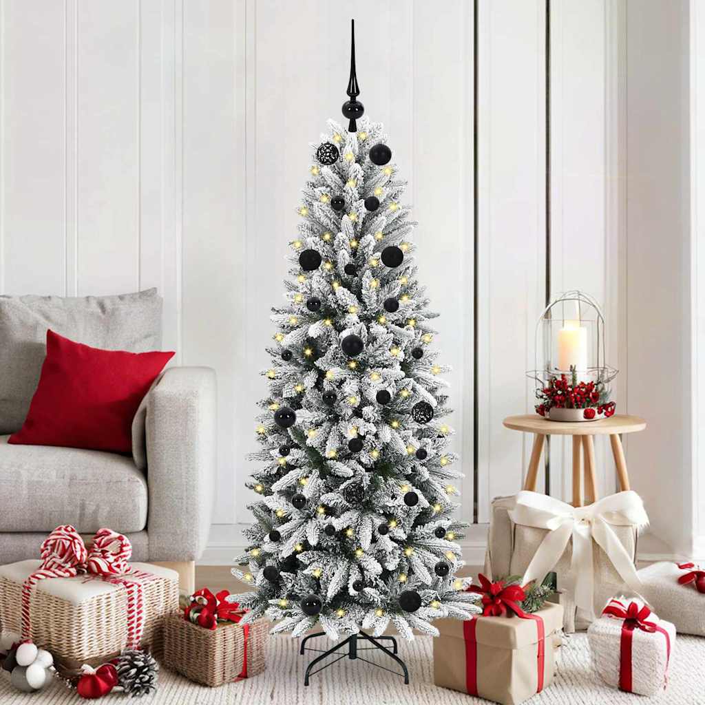 Vidaxl kunstkerstboom wit 150 cm pvc en plastic en staal en pe