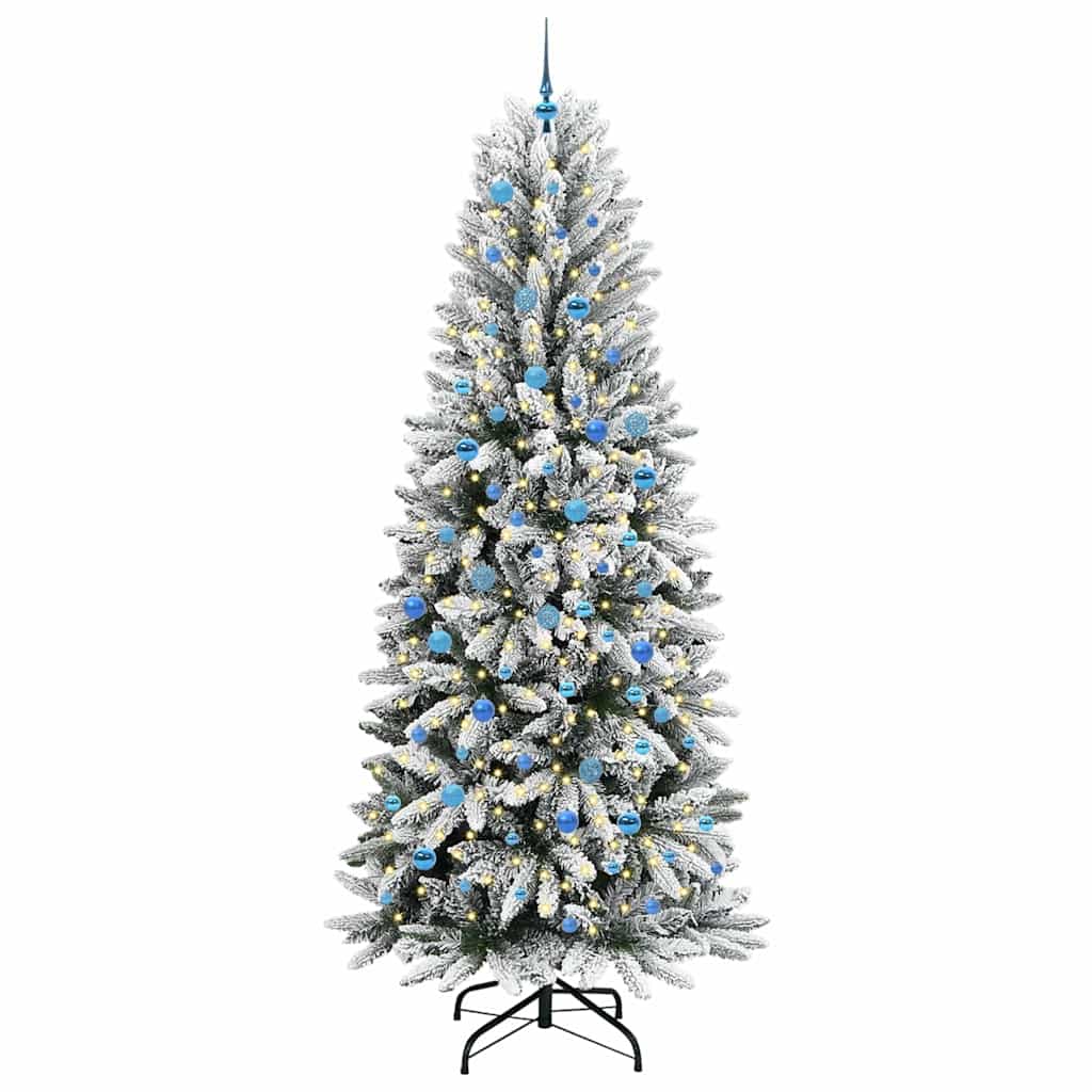 Vidaxl kunstkerstboom wit 240 cm pvc en plastic en staal en pe
