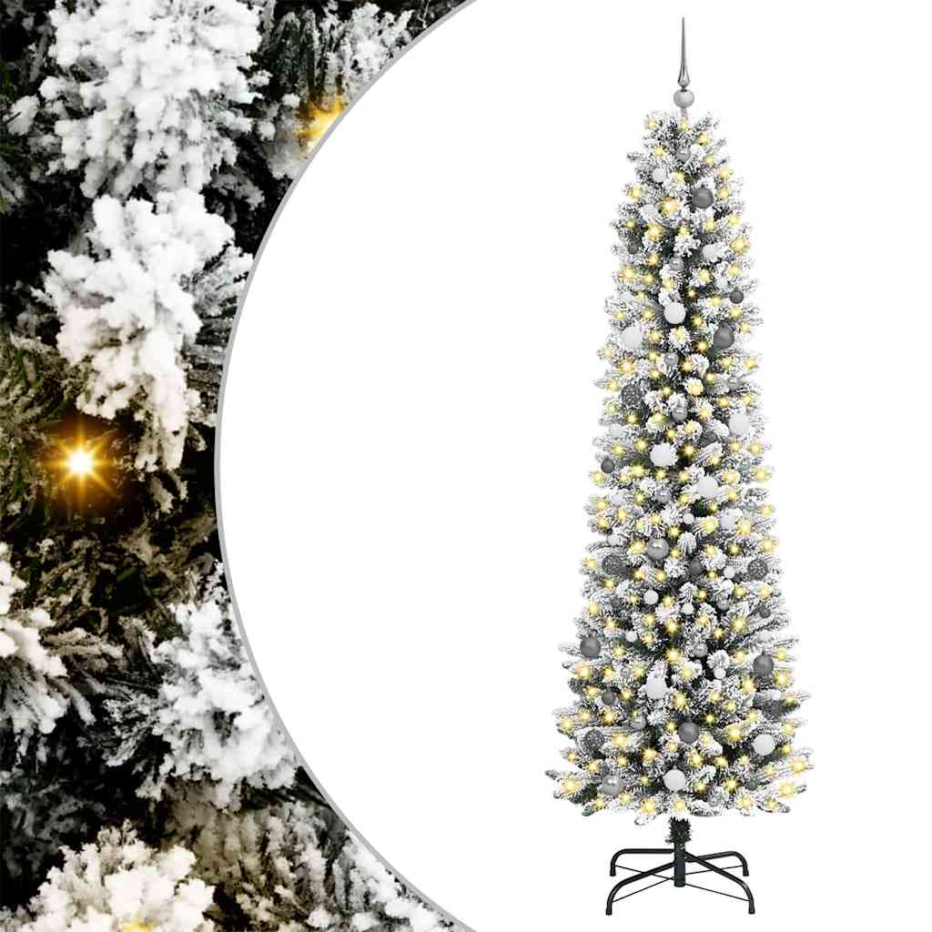 Vidaxl kunstkerstboom met 300 led wit 240 cm pvc en metaal en plastic
