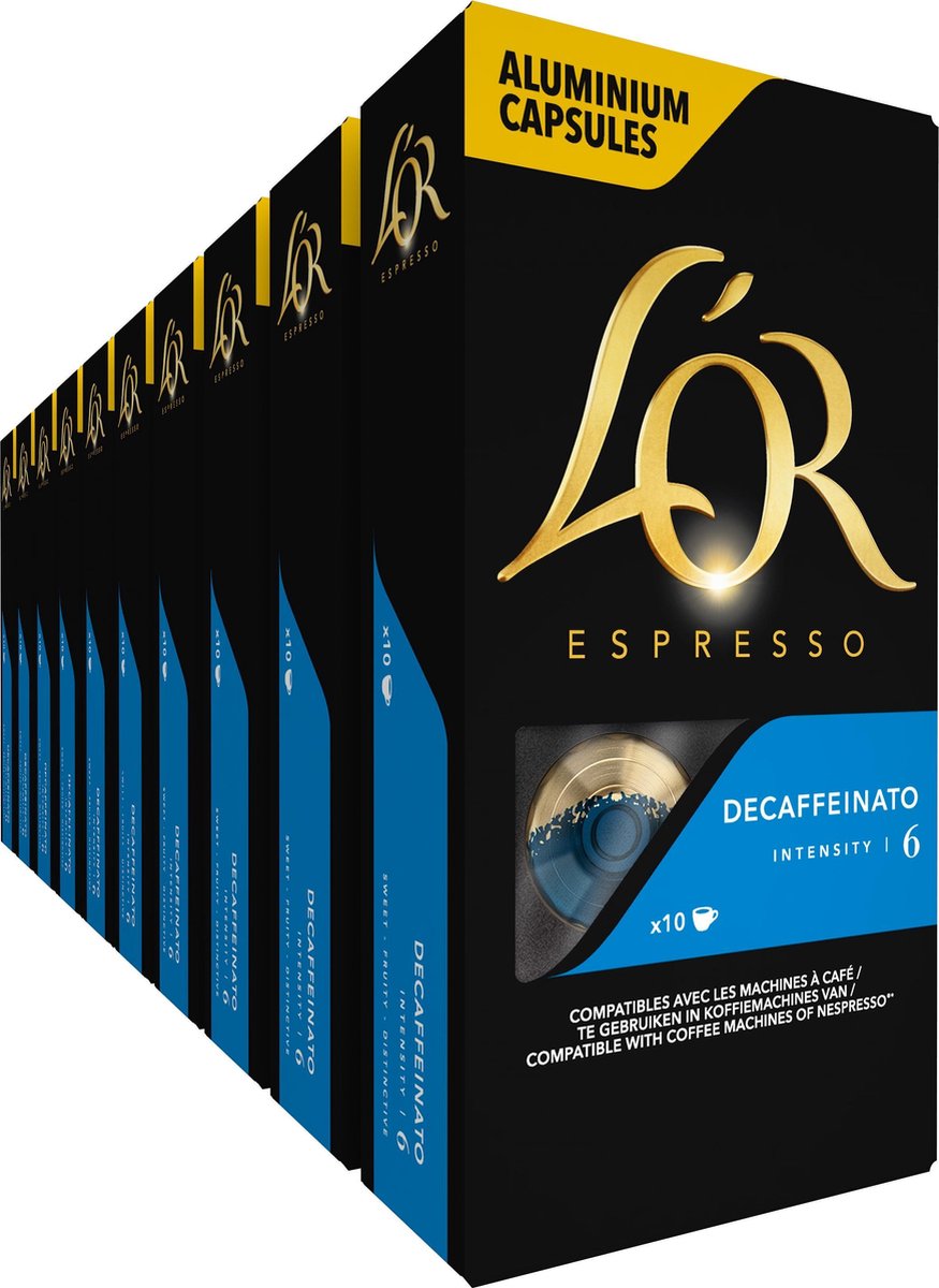 L'or espresso decaffeinato koffiecups - intensiteit 6 12 - 10 x 10 capsules