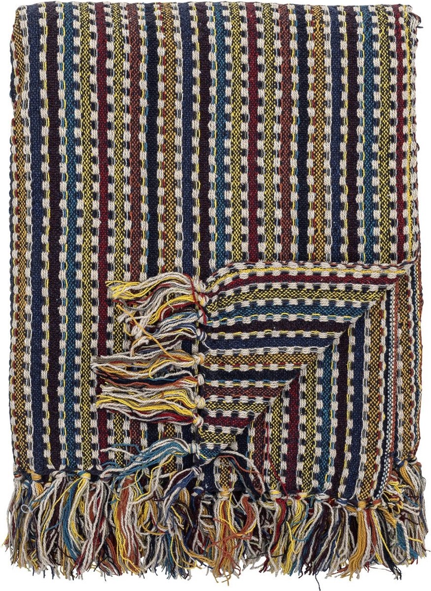 Bloomingville plaid lazzario blauw 160x130cm