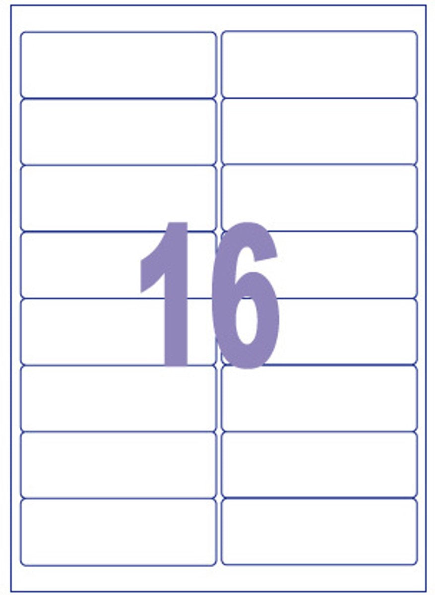Kangaro etiket -inkjet laser kopieer - 99,1x33,9mm - 100 vel - 16 stickers per vel - k-9933