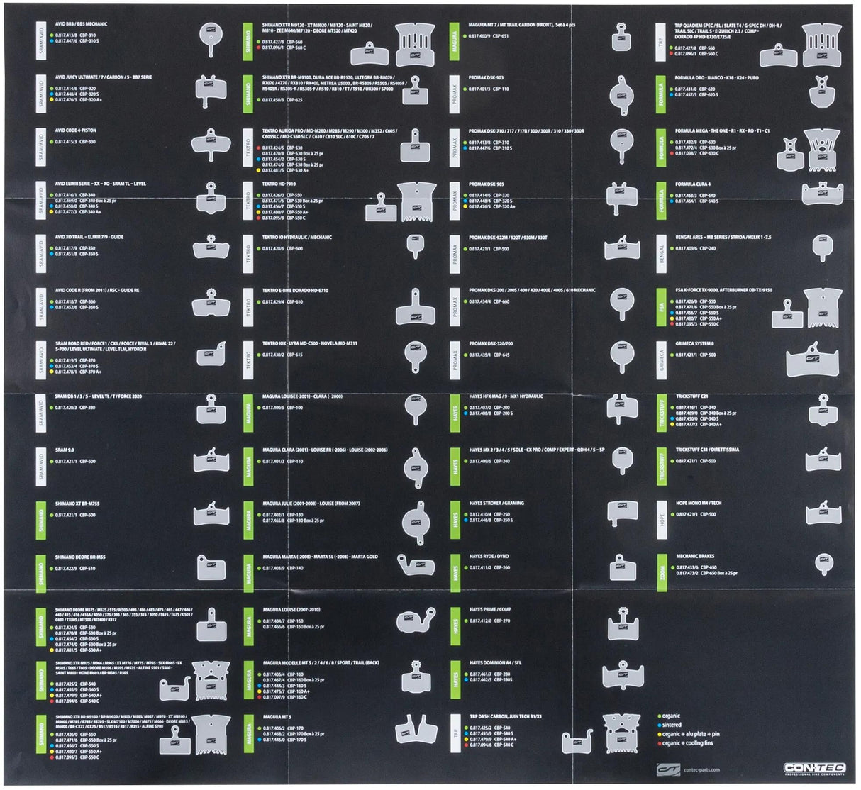 Contec poster disc stop+ ct workshop poster disc brake pads