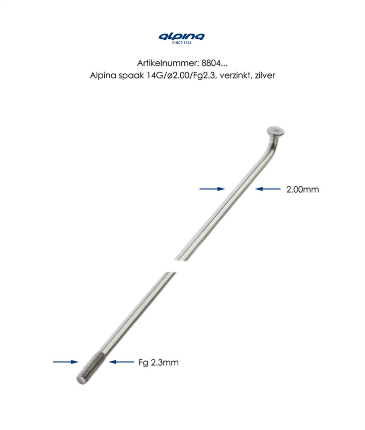 Spaken 275-14 Alpina Raggi ø2.00 mm FG 2,3 - zink (144 stuks)
