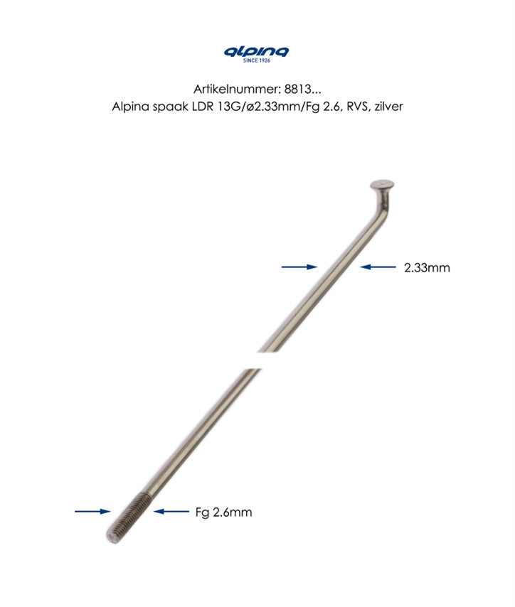 Buzaglo alpina spaak 13x292 rvs