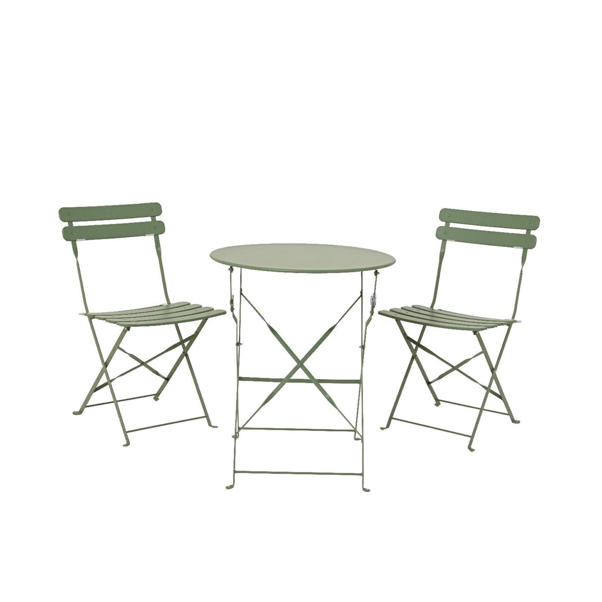 Decoris bistroset groen staal ø60xh71cm