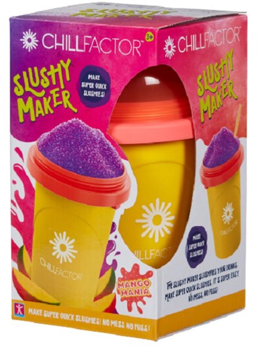 Chillfactor slushy maker fruitastic mango mania - kleurrijke ijs slushie beker.
