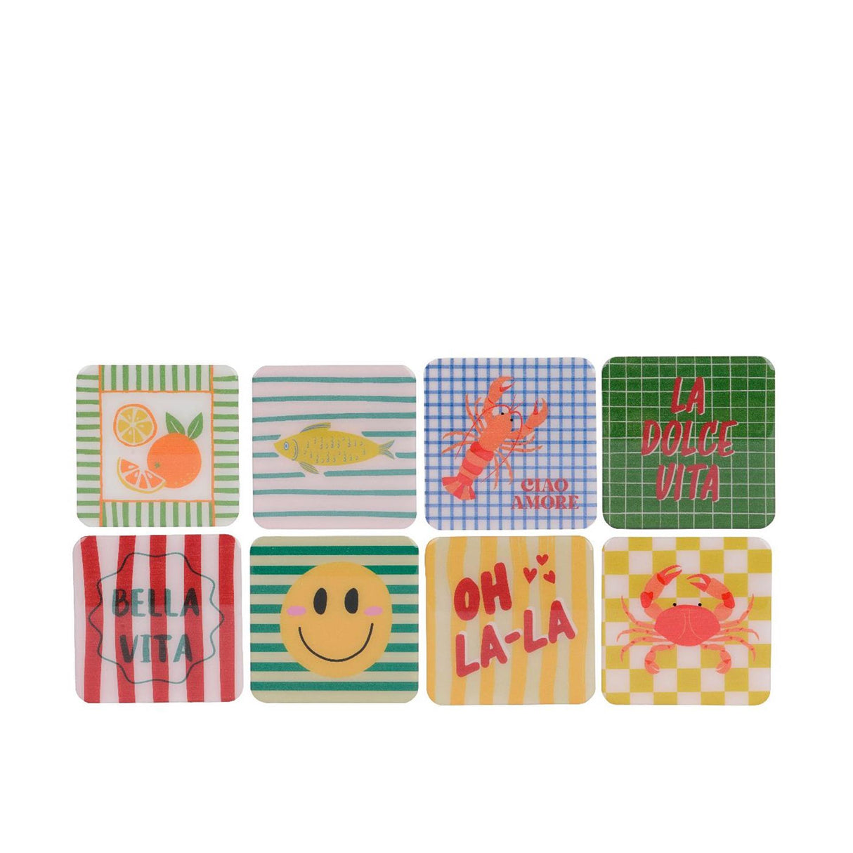 Decoris onderzetter met print hout 9,5x9,5x0,5cm