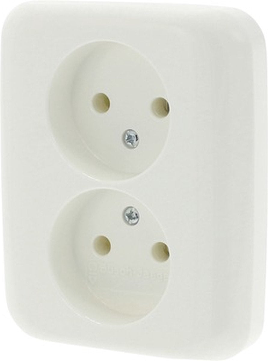 Busch-jaeger reflex inbouw wandcontactdoos (wcd) 2-voudig polar wit