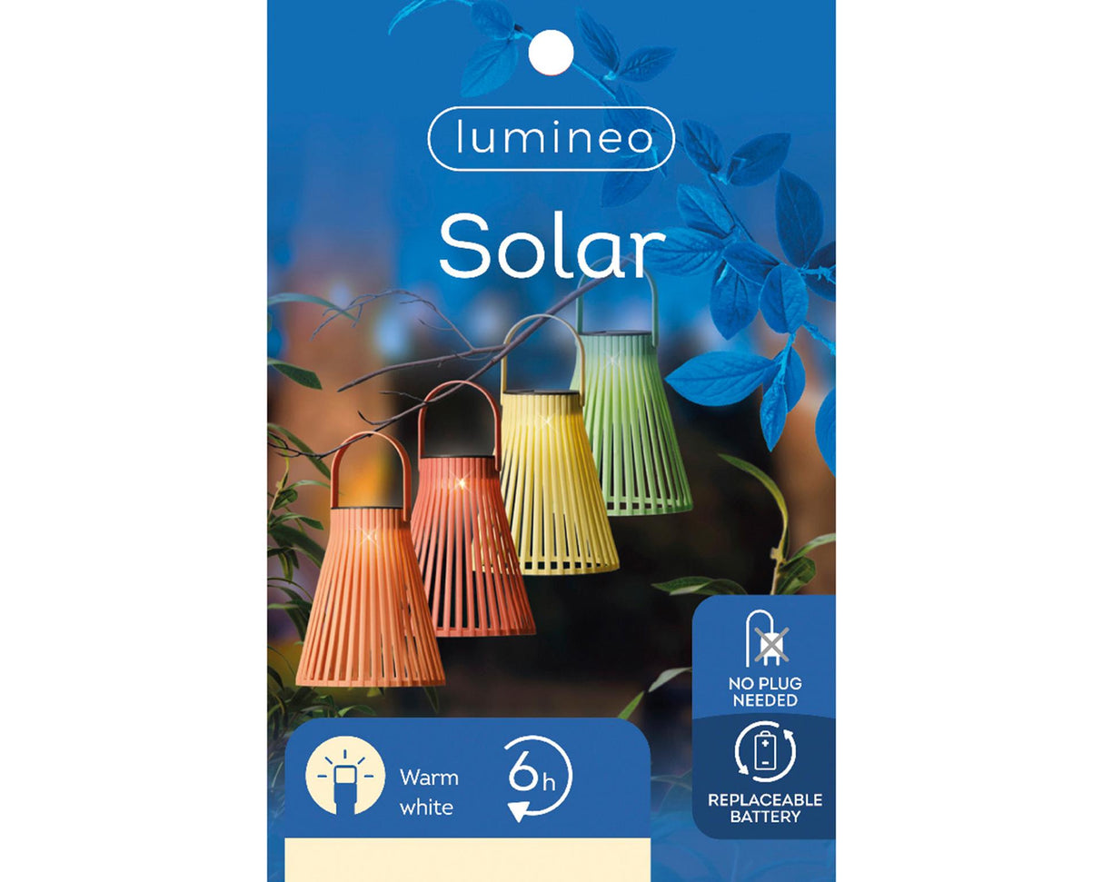 Lumineo solar lantaarn kunststof h18.5cm