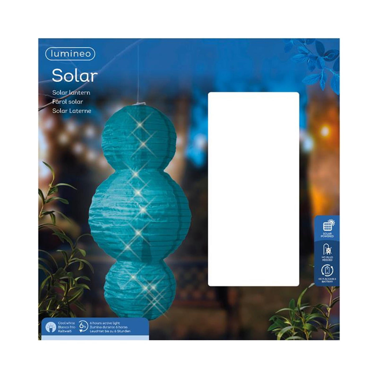 Lumineo solar lantaarn nylon ø28x58cm