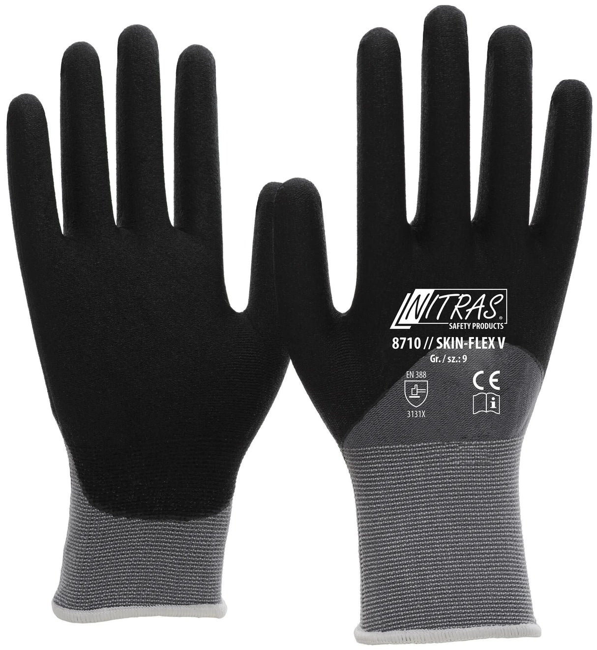 Nitras safety flexibele werkhandschoen skin flex v glove size 10 skin flex v