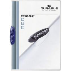 Klemmappen swingclip durable pp a4 22,5x31cm blauw klem capaciteit 3 mm