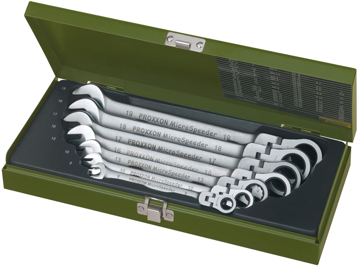 Proxxon ratschenschlüsselsatz microspeeder ratchet wrench set 7-piece