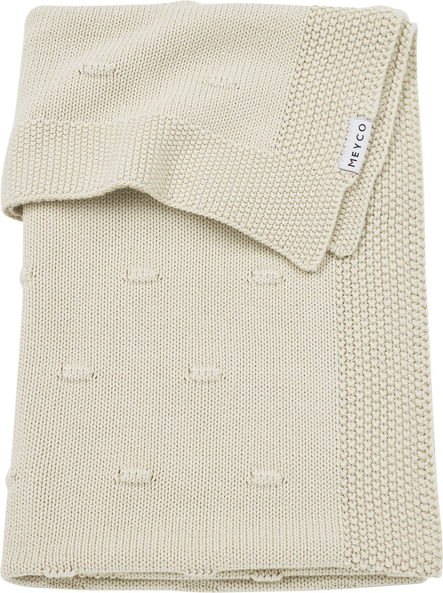 Meyco baby knots ledikant deken - soft sand - 100x150cm - 1.0 tog