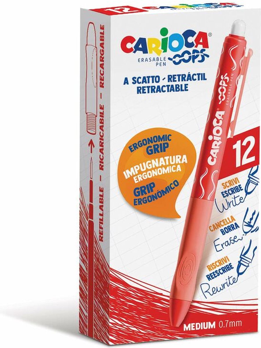 3521 pen carioca oops rood 0,7 mm (12 stuks)