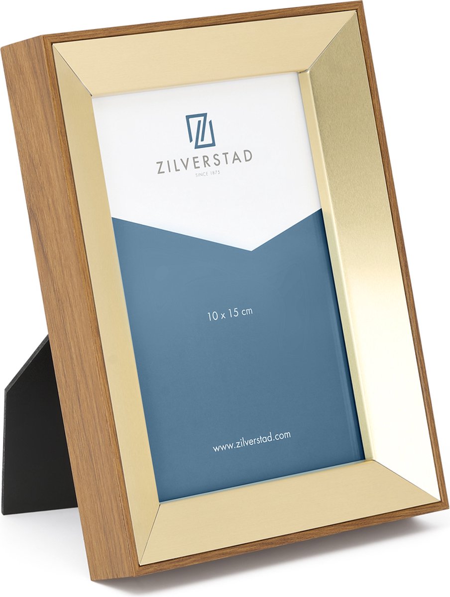 Zilverstad - fotolijst marseille 10x15 cm houtlook met goud