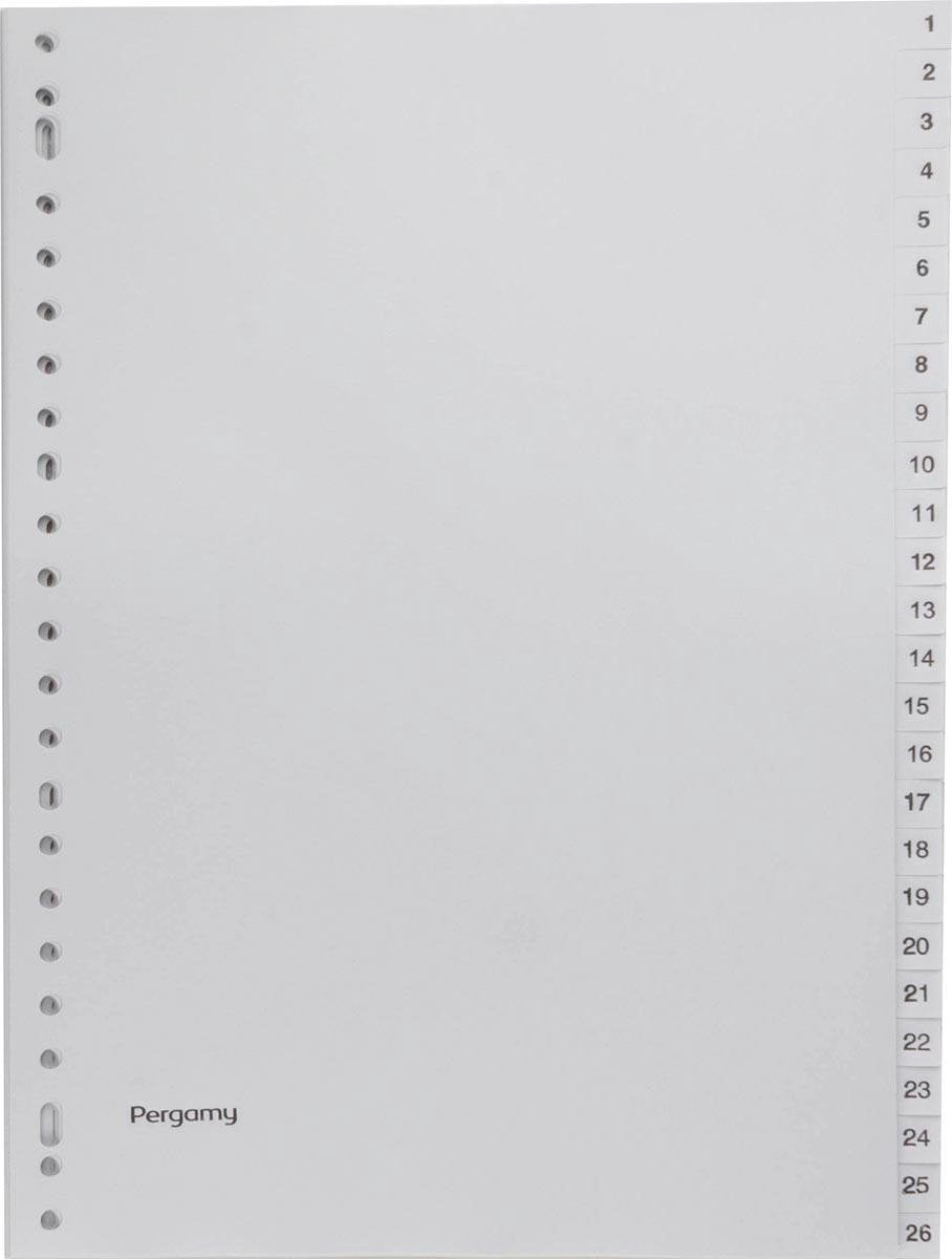 Pergamy tabbladen, ft a4, 23-gaatsperforatie, grijze pp, set 1-52