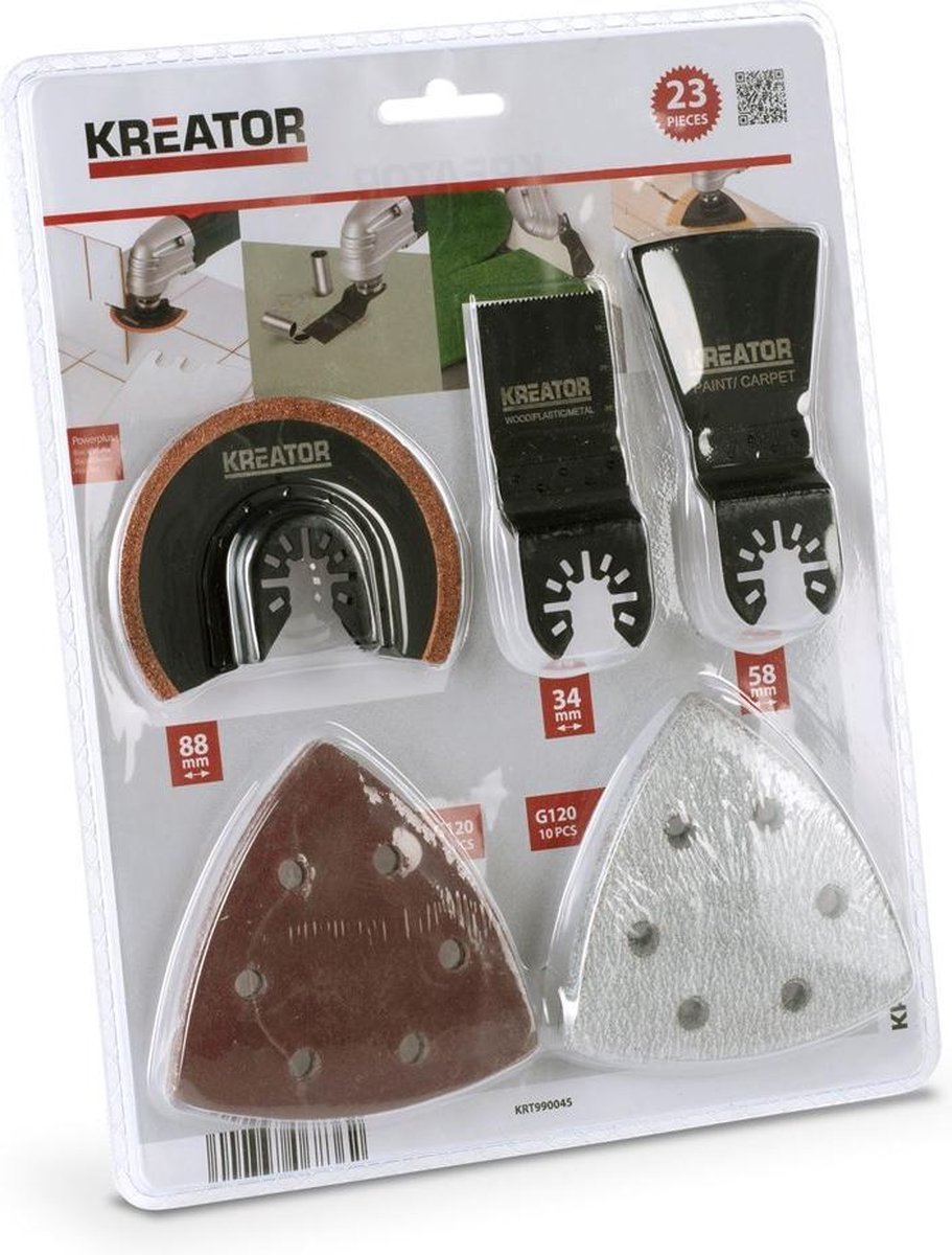 Kreator krt990045 accessoireset multitool - oscillerend - 23 delig