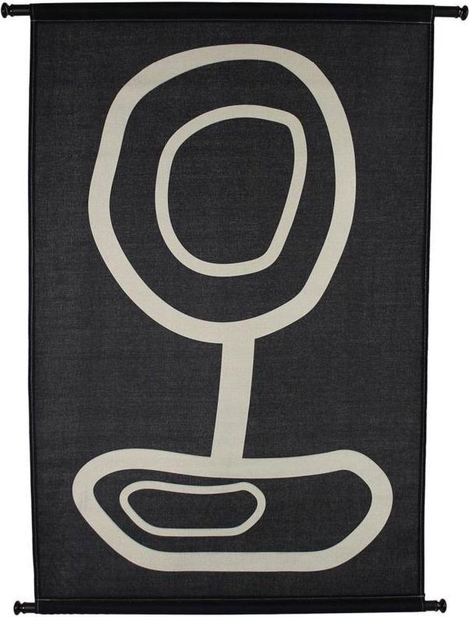 Hd collection wanddoek organisch zwart 83x3x110cm