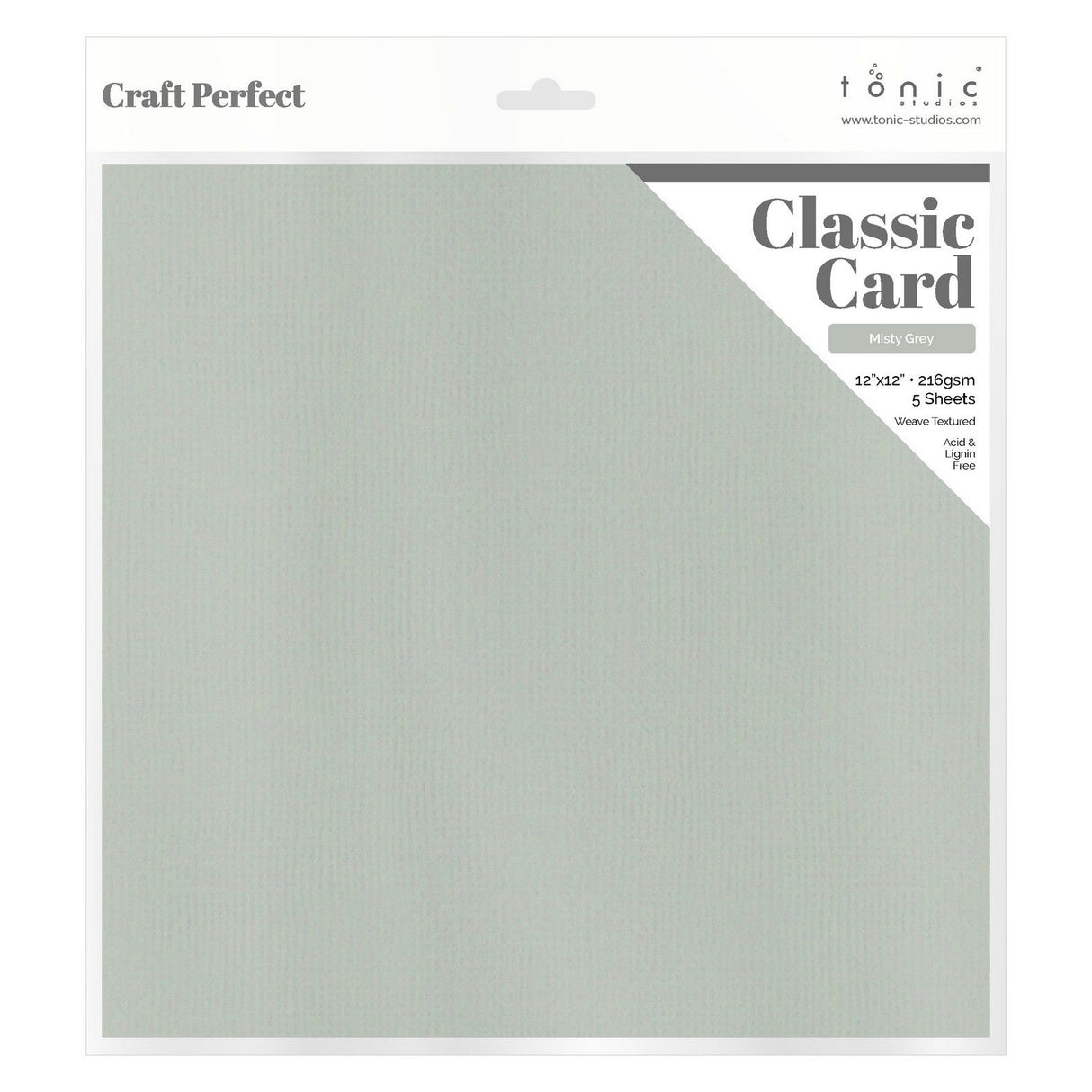 Craft perfect by tonic studios craft perfect • classic card 216g 30,5x30,5cm misty grey 5pcs