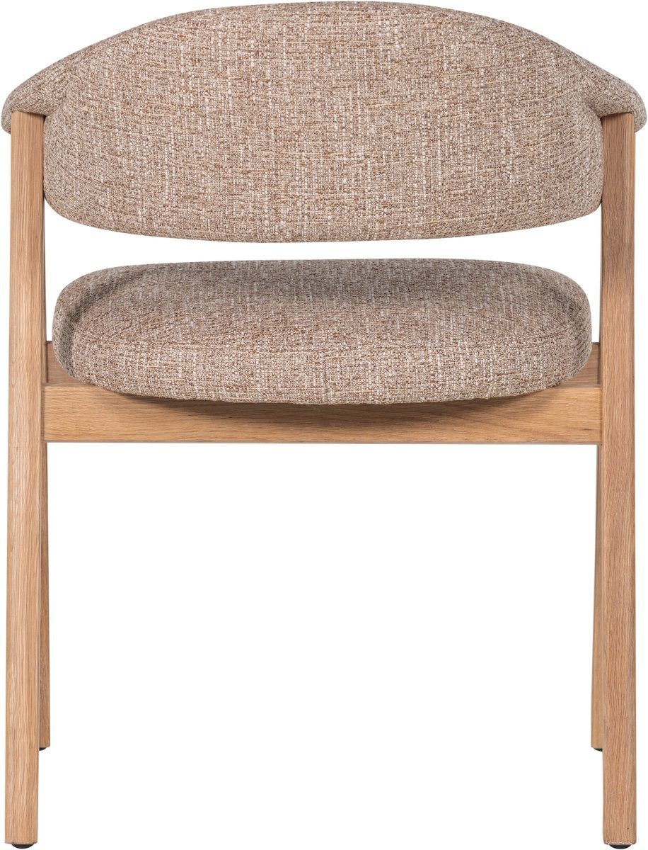 Woood tunar eetkamerstoel met armleuning - eiken hout - naturel - set van 2