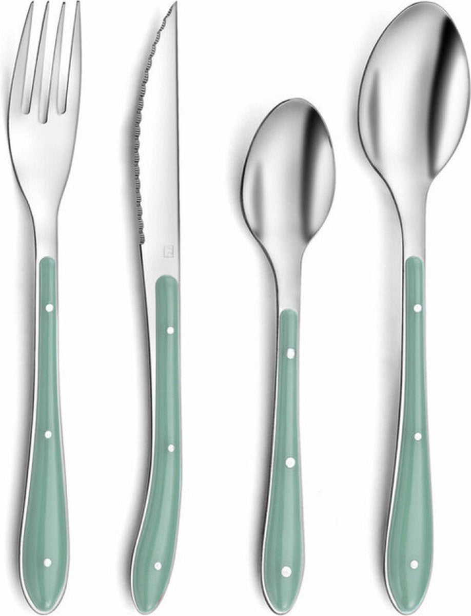 Amefa bestek bistro groen metaal (24 pcs)