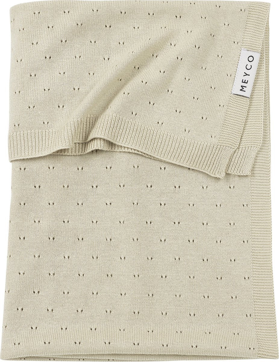 Meyco baby ajour wiegdeken - bamboe - soft sand - 75x100cm - 0.3 tog