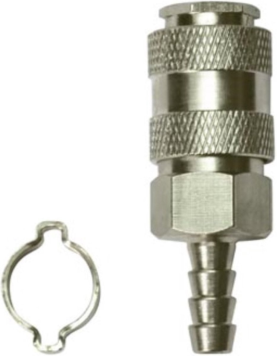 Stanley koppeling ø 8 x 13 mm, luchtslang koppeling metaal, snelle aansluiting voor persluchtsystemen, geschikt voor garage, werkplaats, compressor