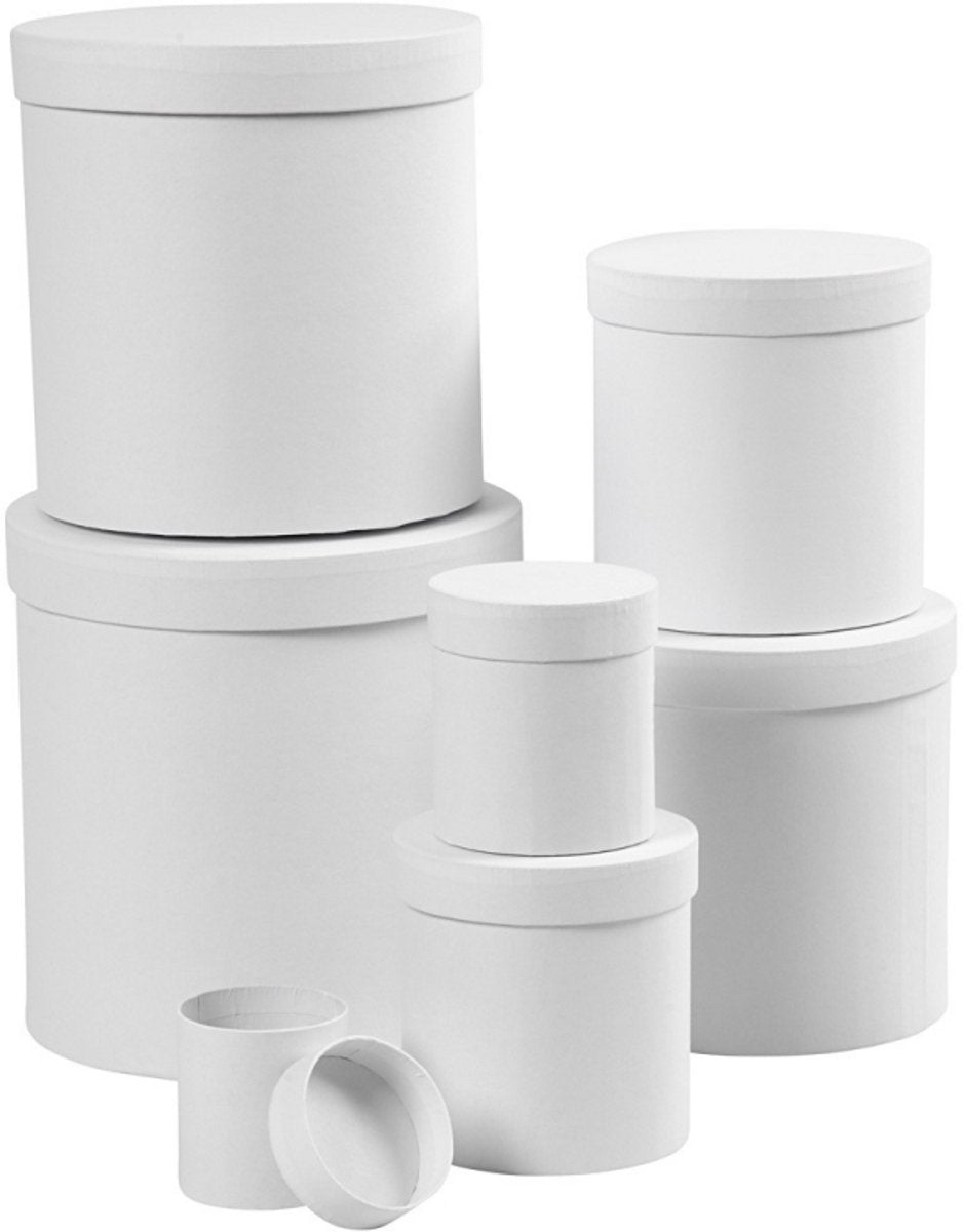 Creativ company ronde dozen wit, 7st.