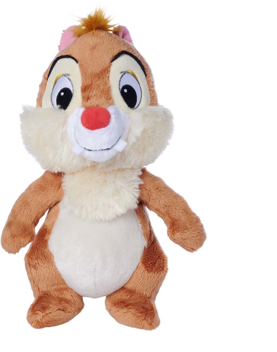 Disney - babbel knuffel - 27 cm - knabbel en babbel - pluch- chip dale knuffel