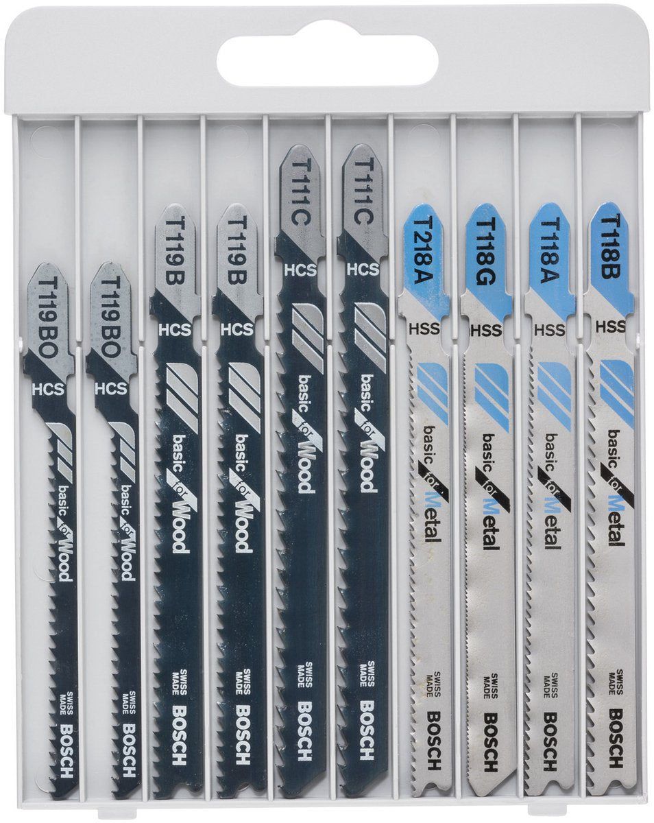 Bosch 10-delige decoupeerzaagbladenset basic for metal and wood